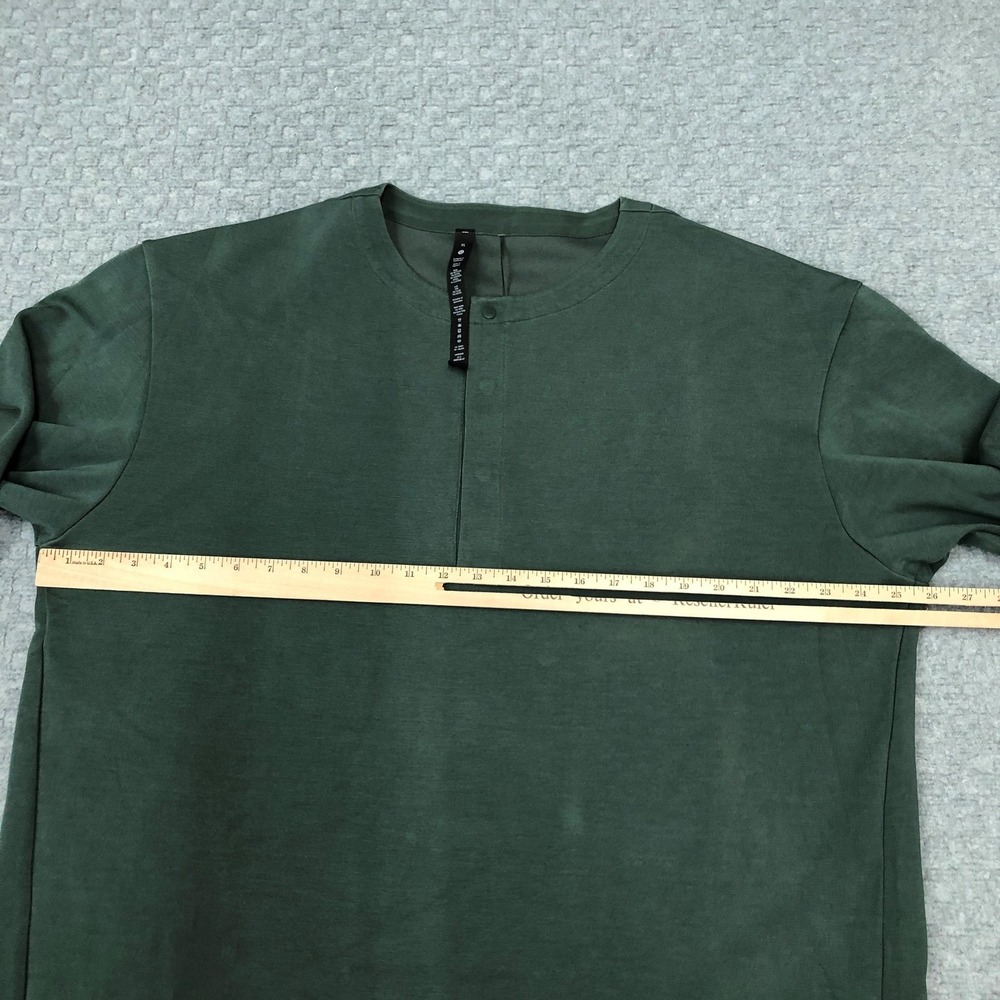 Lululemon Shirt Mens XL Green Henley Long Sleeve Snap Front Performance LM3EQMS - Picture 4 of 14